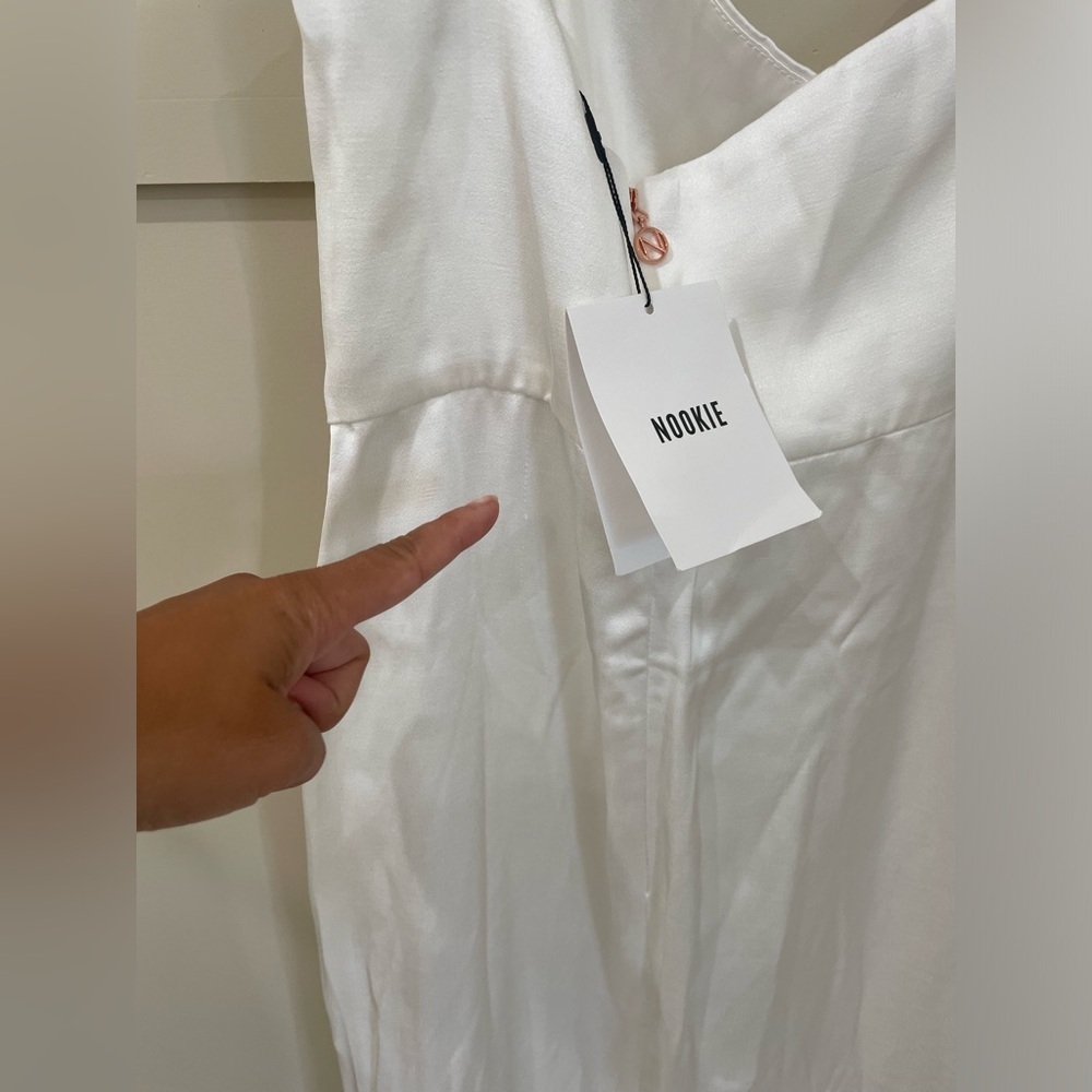 Wedding Nookie Grace White One-Shoulder Maxi Dress Bridal Bachelorette NWT - Picture 10 of 11